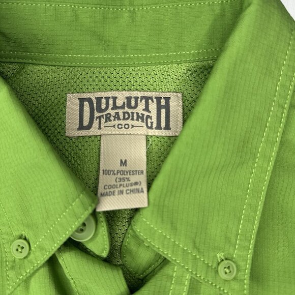 Duluth Trading Shirt CoolPlus Men Medium Fishing Hiking Vented L/S Ripstop Green - Picture 2 of 9